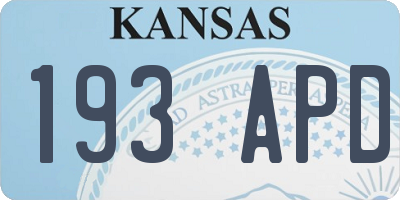 KS license plate 193APD