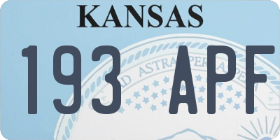 KS license plate 193APF