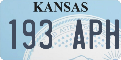 KS license plate 193APH