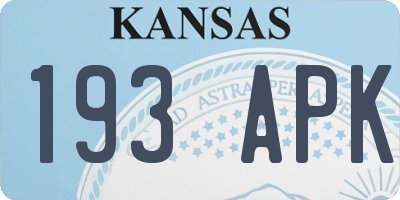KS license plate 193APK