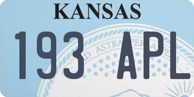KS license plate 193APL