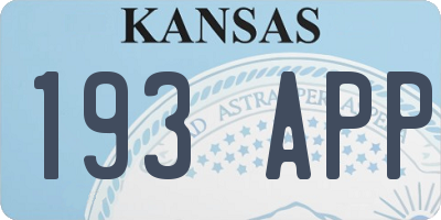 KS license plate 193APP