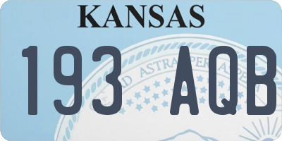 KS license plate 193AQB