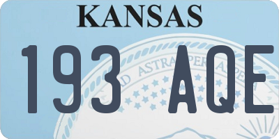 KS license plate 193AQE