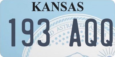 KS license plate 193AQQ