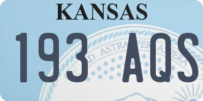 KS license plate 193AQS
