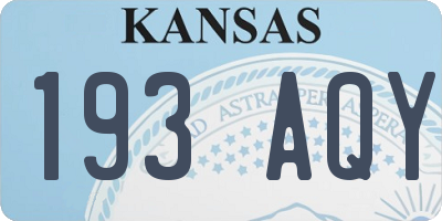 KS license plate 193AQY