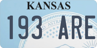 KS license plate 193ARE