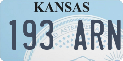 KS license plate 193ARN