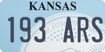 KS license plate 193ARS