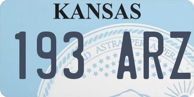KS license plate 193ARZ