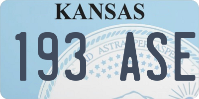 KS license plate 193ASE
