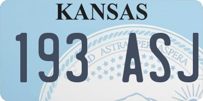 KS license plate 193ASJ