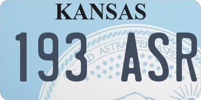 KS license plate 193ASR