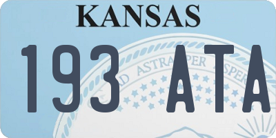 KS license plate 193ATA