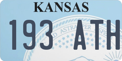 KS license plate 193ATH