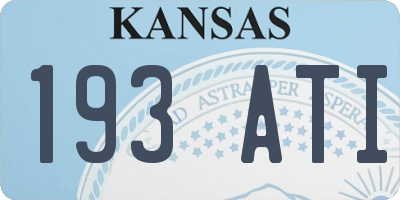 KS license plate 193ATI