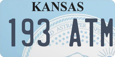KS license plate 193ATM