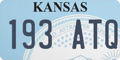 KS license plate 193ATQ