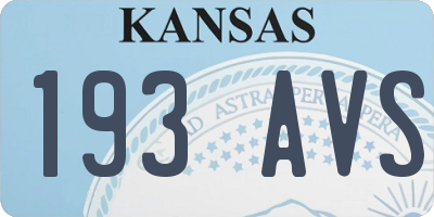KS license plate 193AVS