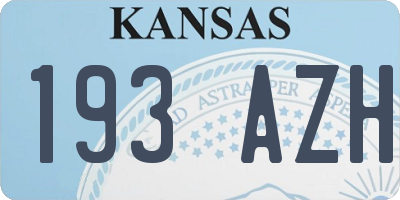 KS license plate 193AZH