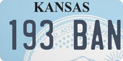 KS license plate 193BAN