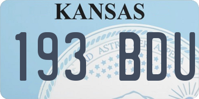 KS license plate 193BDU