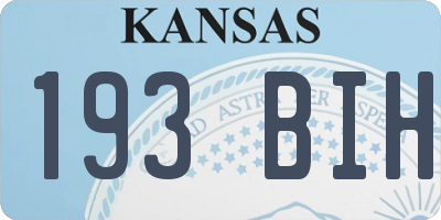 KS license plate 193BIH