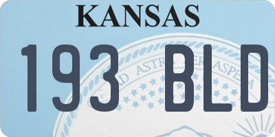 KS license plate 193BLD