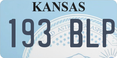 KS license plate 193BLP