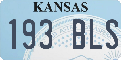 KS license plate 193BLS