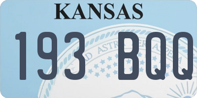KS license plate 193BQQ