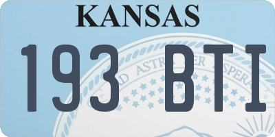 KS license plate 193BTI