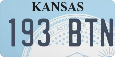 KS license plate 193BTN