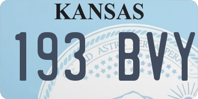 KS license plate 193BVY