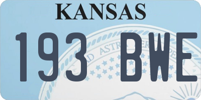 KS license plate 193BWE