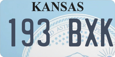 KS license plate 193BXK