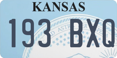 KS license plate 193BXQ