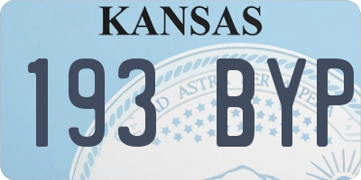 KS license plate 193BYP