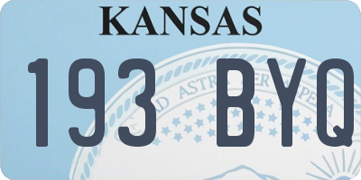 KS license plate 193BYQ