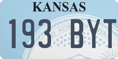 KS license plate 193BYT