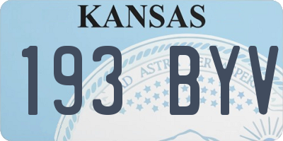 KS license plate 193BYV