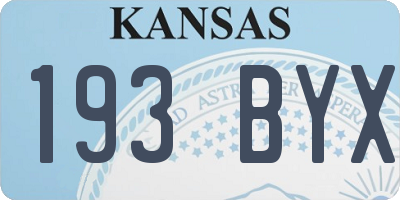 KS license plate 193BYX