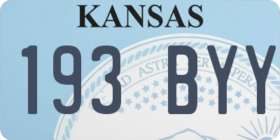 KS license plate 193BYY