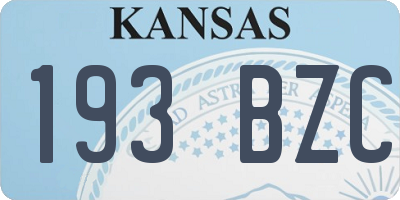 KS license plate 193BZC
