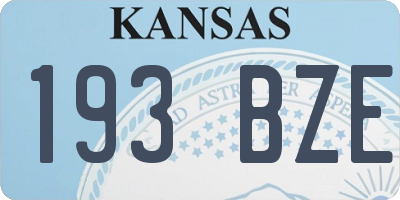 KS license plate 193BZE