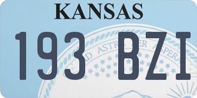 KS license plate 193BZI