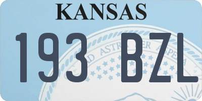 KS license plate 193BZL