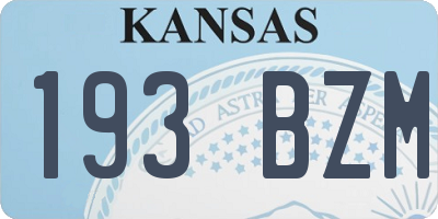 KS license plate 193BZM