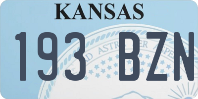 KS license plate 193BZN